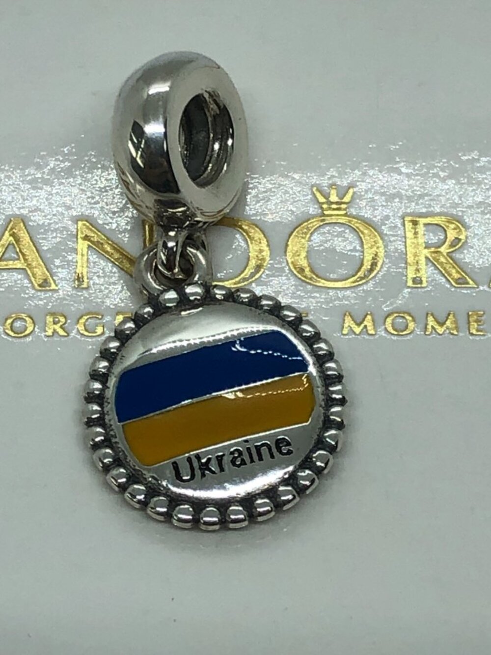 ✨🔥Pandora Ukraine Flag Charm S925 Sterling Silver Jewelry